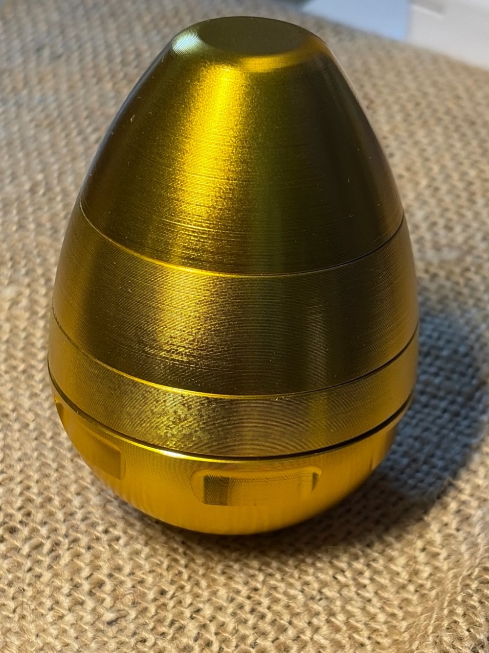 Metallic Gold Egg-Shaped spice grinder Container